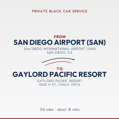 From San Diego Airport (SAN) to Gaylord Pacific Resort private car service