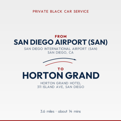 From San Diego Airport (SAN) to Horton Grand private car service